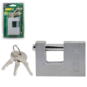 CANDADO ANTIPALANCA DE ACERO 80MM C/3 LLAVES (CAJA C/6 PZAS - PRECIO X PIEZA)
