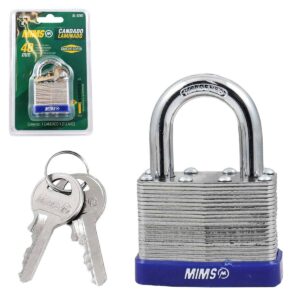 CANDADO DE ACERO CUERPO LAMINADO 40MM C/2 LLAVES (CAJA C/6 PZAS - PRECIO X PIEZA)