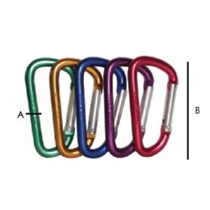 GANCHO RAPIDO DE ALUMINIO TIPO "D" 6MMX60MM (PRECIO X PIEZA - EMPAQUE GRANEL)
