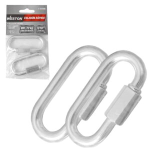 ESLABON RAPIDO ACABADO ZINC 5/16" X 75MM (Precio X Pieza - Empaque C/2 pzs)