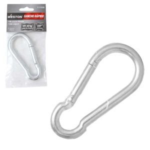 GANCHO RAPIDO ACERO C/SEGURO ZINC 10MM X 100MM (PRECIO X PIEZA - EMPAQUE C/1 PZA)