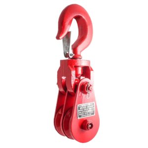 POLEA GIRATORIA PASTECA DOBLE 4T 4.5" C/GANCHO ROJO 1/2"