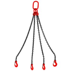 ESLINGA DE CADENA 1/2" G80 12M CU?DRUPLE GANCHO TRABA