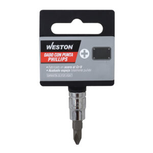 DADO CUADRO 1/4" CON PUNTA PHILLIPS No. 0