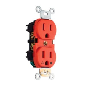 CONTACTO DOBLE ATERRIZADO NARANJA TIERRA AISLADA 15A 127V 8810255