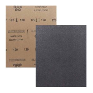 HOJA DE LIJA DE AGUA CARBURO SILICIO 9" x 11" G120 (Precio x pieza - Empaque c/100 pzas)