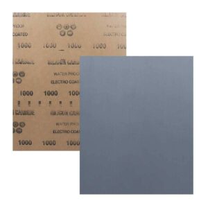HOJA DE LIJA DE AGUA CARBURO SILICIO 9" x 11" G1000 (Precio x pieza - Empaque c/100 pzas)