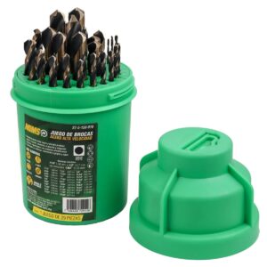JUEGO DE BROCAS DE ACERO A. V. FRACCIONALES 1/16 A 1/2 X 64?S 29 PIEZAS