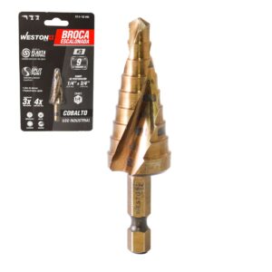 BROCA ESCALONADA ESPIRAL COBALTO #3 1/4'' - 3/4'' WESTON PLUS